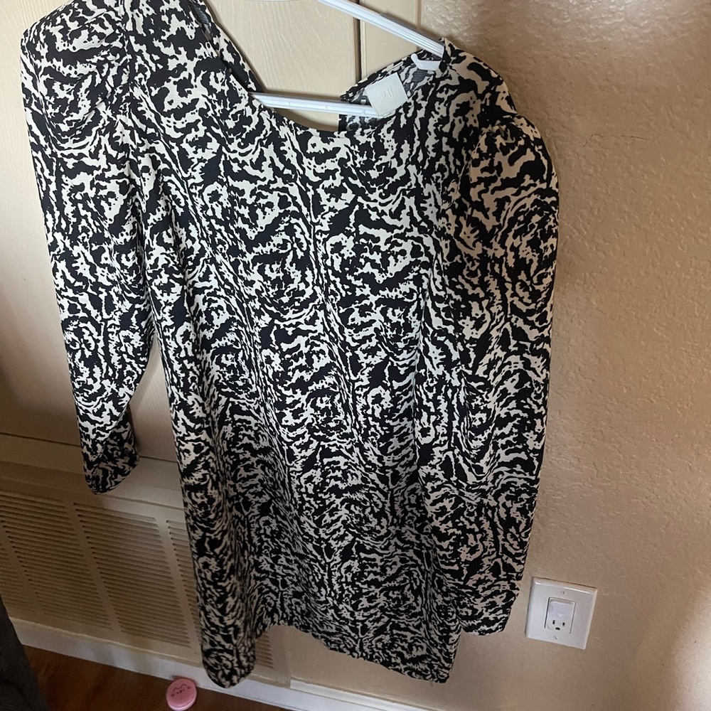 - H & m pattern longsleeve dress print boho mini dress